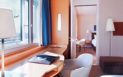Day use room at Sheraton Paris Charles De Gaulle Airport Hotel.