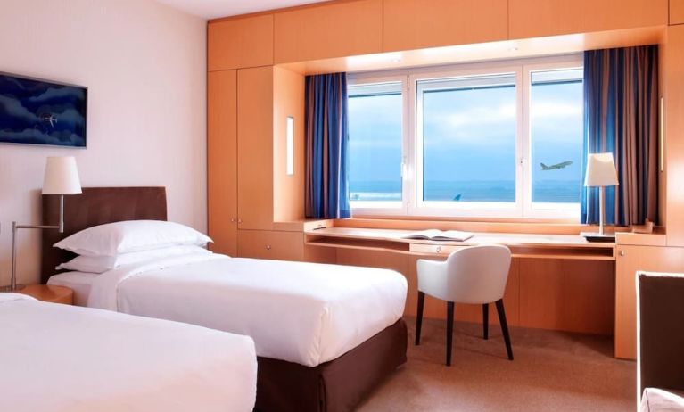 Day use room at Sheraton Paris Charles De Gaulle Airport Hotel.