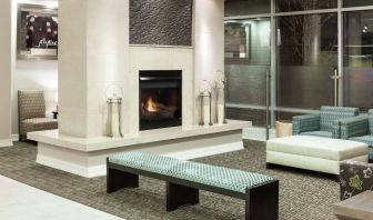 Lobby seating at Hilton Garden Inn Denver Downtown.