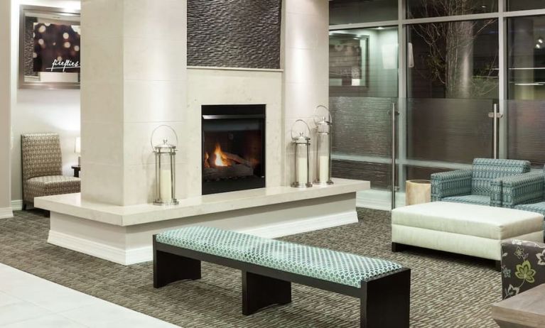 Lobby seating at Hilton Garden Inn Denver Downtown.