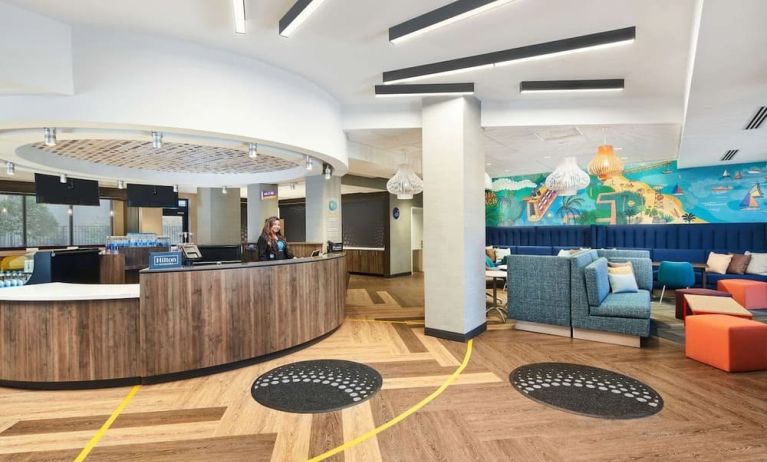 Lounge and coworking space at Tru By Hilton Ft. Lauderdale Airport.
