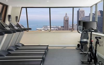 Fitness center at Homewood Suites By Hilton Chicago Downtown/Magnificent Mile.