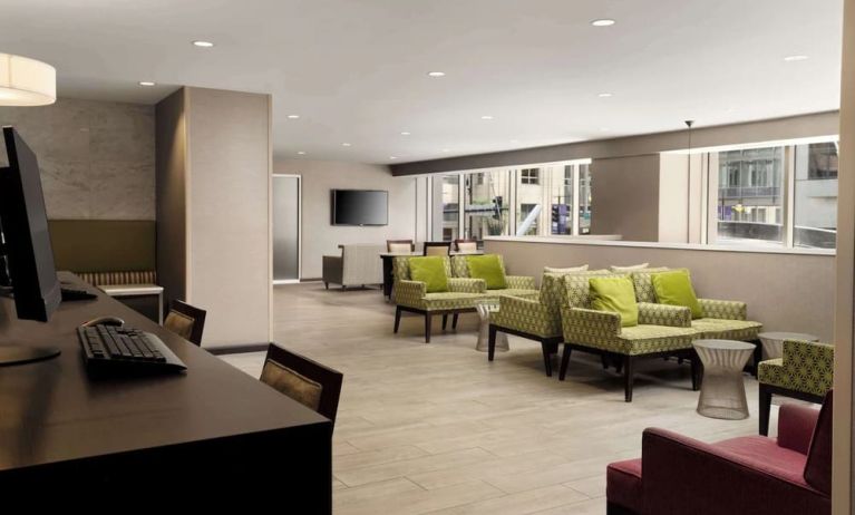 Business center at Homewood Suites By Hilton Chicago Downtown/Magnificent Mile.