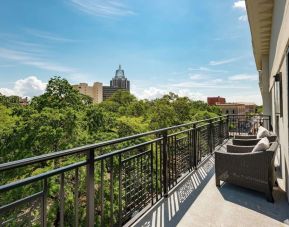 Oudoor terrace at Hilton Garden Inn Mobile Downtown.