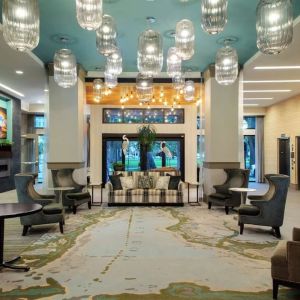 Lobby at Hilton Garden Inn Mobile Downtown.
