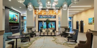 Lobby at Hilton Garden Inn Mobile Downtown.