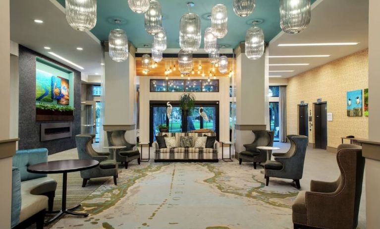 Lobby at Hilton Garden Inn Mobile Downtown.