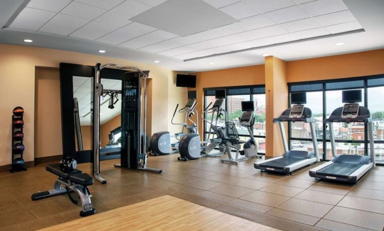 Fitness center at Hilton Garden Inn Mobile Downtown.