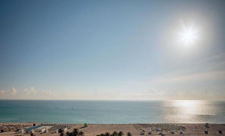 Private beach access with lounge area at Shelborne South Beach.