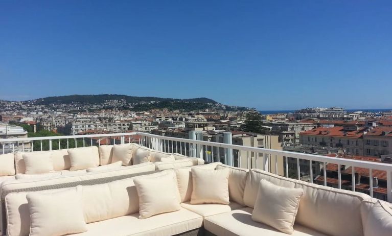 Panoramic terrace perfect for coworking at Splendid Hotel & Spa Nice.