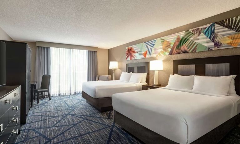 Day use twin room with work desk at Embassy Suites By Hilton Miami - International Airport.