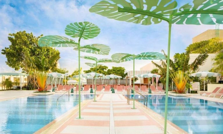 Beautiful outdoor pool with lounge chairs at The Goodtime Hotel.