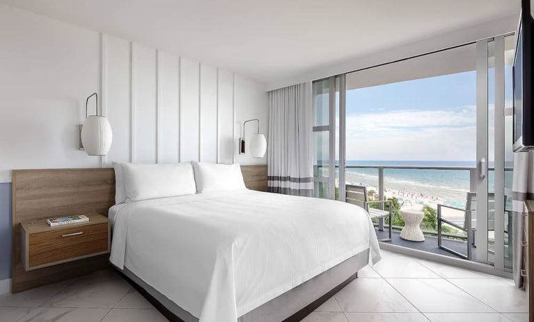 King room with balcony and private bathroom at Cadillac Hotel & Beach Club, Autograph Collection.