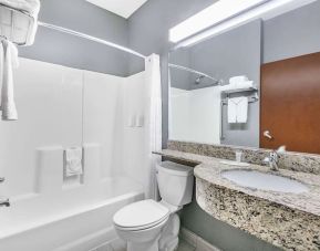 Guest bathroom at Microtel Inn And Suites By Wyndham Austin Airport.