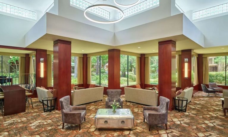 Lobby seating at DoubleTree By Hilton Houston Intercontinental Airport.