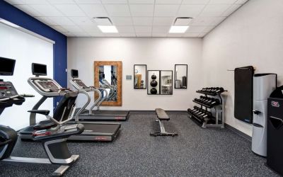 Gym at Home2 Suites By Hilton San Francisco Airport North.