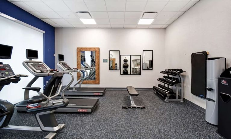 Gym at Home2 Suites By Hilton San Francisco Airport North.