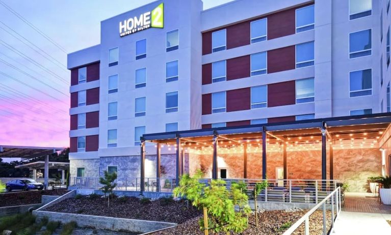 Hotel exterior at Home2 Suites By Hilton San Francisco Airport North.
