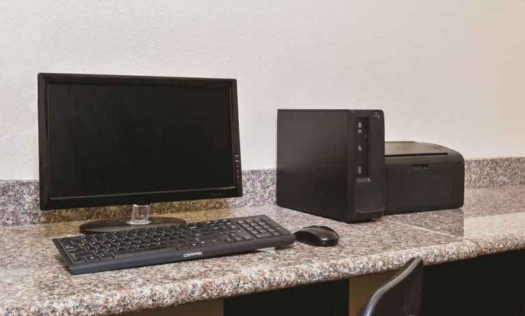 Business center at Spark By Hilton Missouri City.