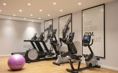 Fitness center at Hilton Garden Inn Paris Orly Airport.