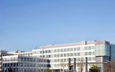 Hotel exterior at Hilton Garden Inn Paris Orly Airport.