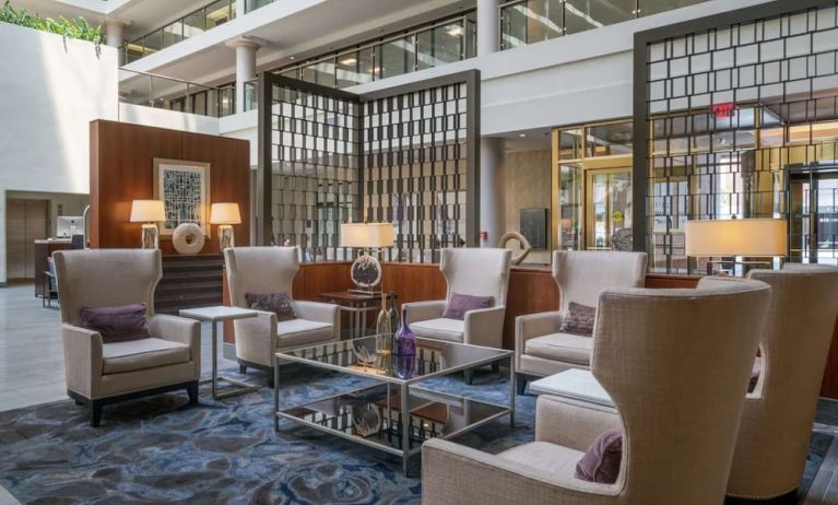 Lounge and coworking space at Embassy Suites By Hilton Washington DC Georgetown.