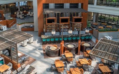 Lounge and coworking space at Embassy Suites By Hilton Washington DC Georgetown.
