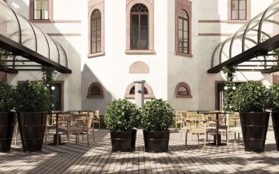 Hotel exterior at Hilton Heidelberg.