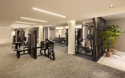 Fitness center at Hilton Heidelberg.