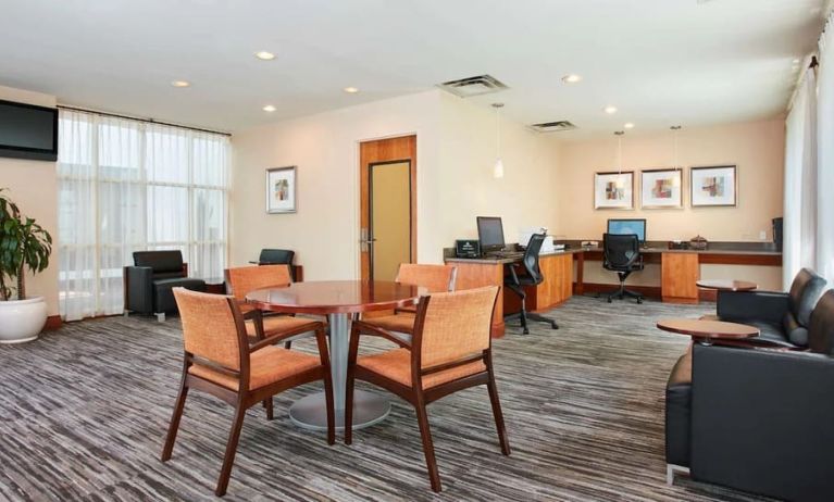 Business center and coworking space at Embassy Suites By Hilton Parsippany.