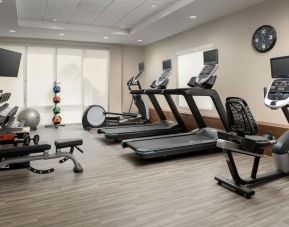 Gym at Home2 Suites By Hilton Miami Doral West Airport.