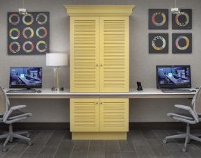 Business center at Home2 Suites By Hilton Miami Doral West Airport.