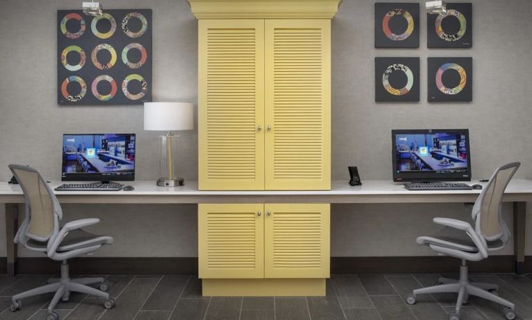 Business center at Home2 Suites By Hilton Miami Doral West Airport.
