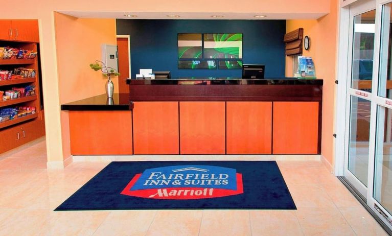 Reception desk at Fairfield Inn & Suites Joliet North/Plainfield.