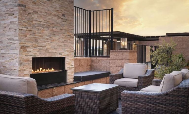 Fire place at SpringHill Suites By Marriott Milpitas.