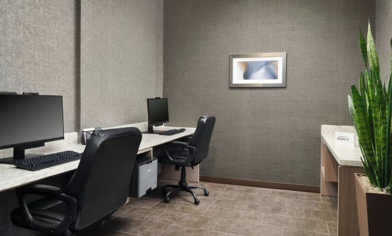 Business center at SpringHill Suites By Marriott Milpitas.