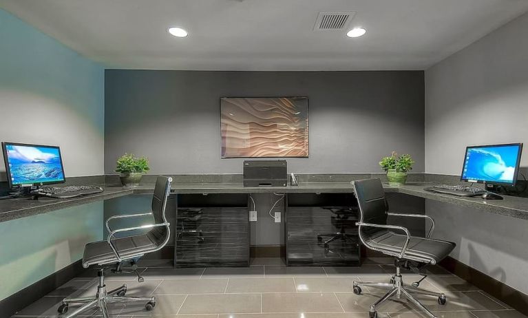 Business center at Holiday Inn Express Hotel & Suites Carlsbad Beach.