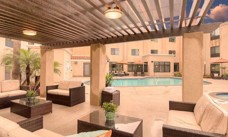 Outdoor pool at Holiday Inn Express Hotel & Suites Carlsbad Beach.