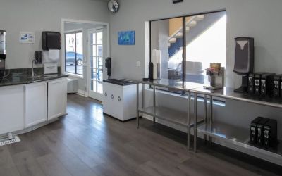 Kitchen available at Capri Suites Anaheim.