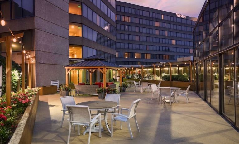 Outdoor pool deck at Westin Atlanta Airport Hotel.