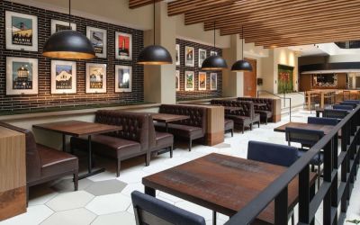 Dining area perfect for coworking at Embassy Suites by Hilton San Francisco Airport.