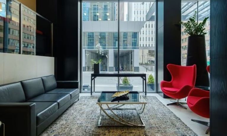 Lounge and coworking area at Arc The Hotel Ottawa.