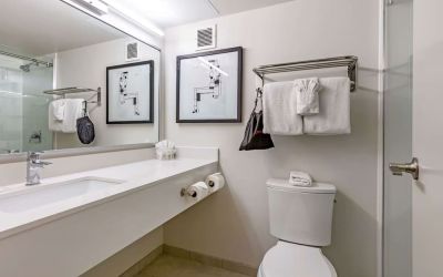 Guest bathroom at Best Western Premier Rockville Hotel & Suites.