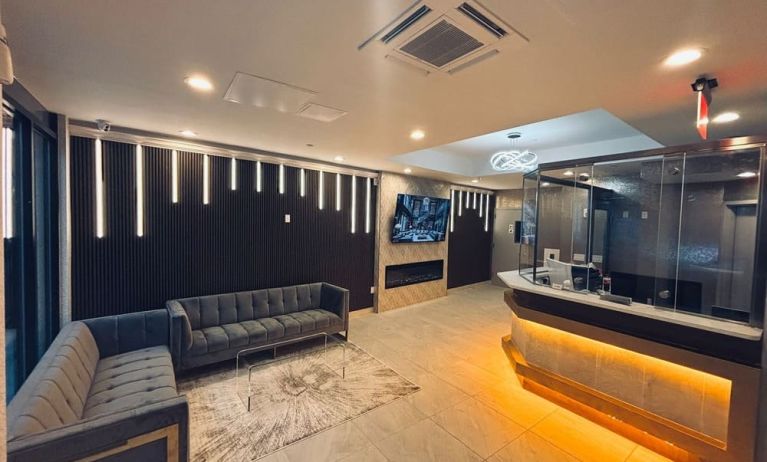 Reception and lobby at LIV Hotel Bronx.