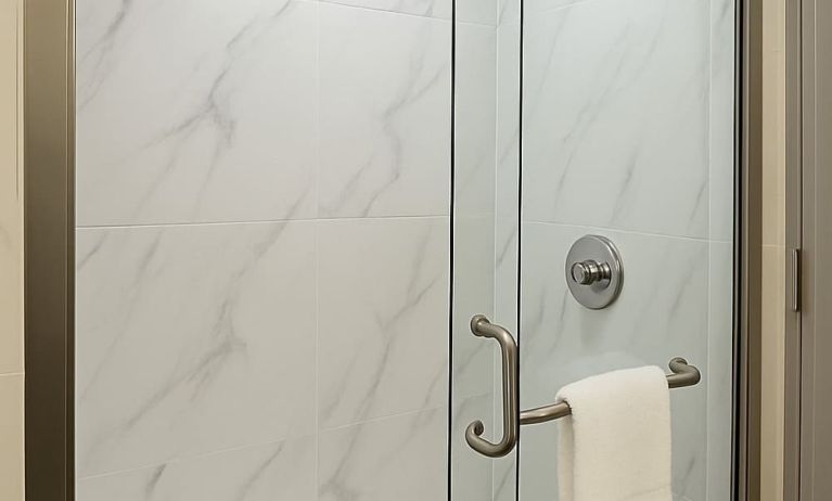 Guest bathroom at LIV Hotel Bronx.