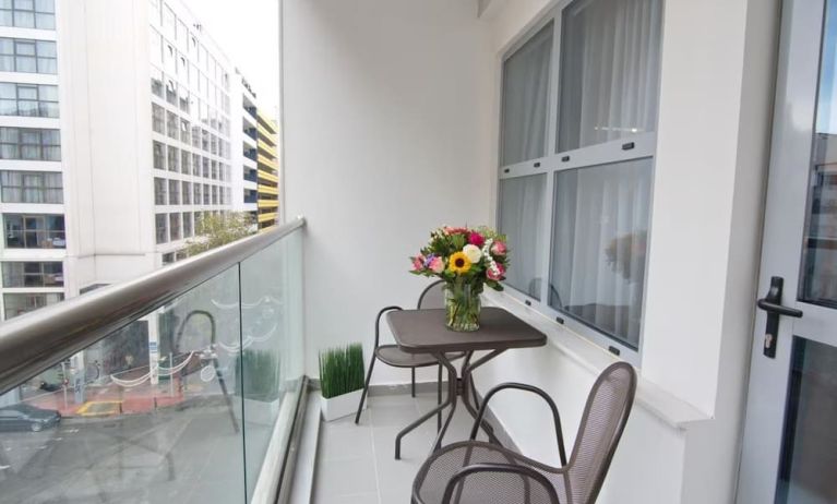 Outdoor balcony at Boss Boutique Athens.