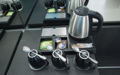 Coffee station at Boss Boutique Athens.