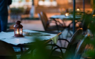 Outdoor terrace at Delphi Art Hotel.