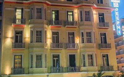 Hotel exterior at Delphi Art Hotel.