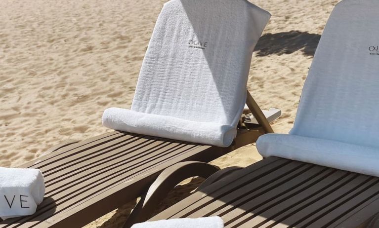 Beach loungers at Aire De O:live.